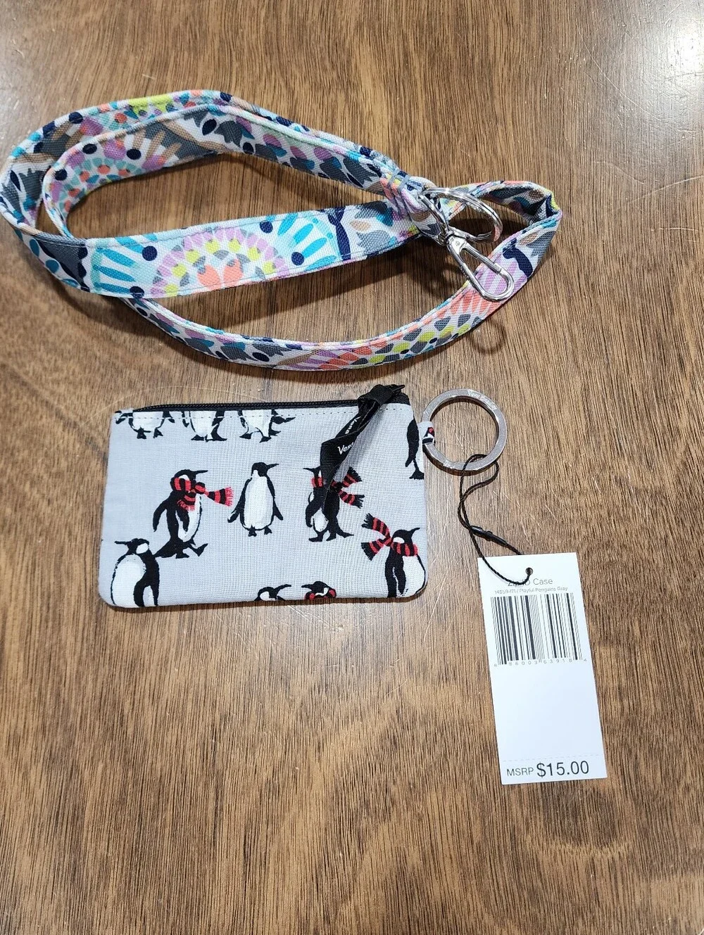 Vera Bradley Bundle Pinguins ID Case Holder Plus Lanyard NWOT